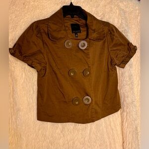 ☕ The Limited Cropped Double-Breasted Blazer – Size M